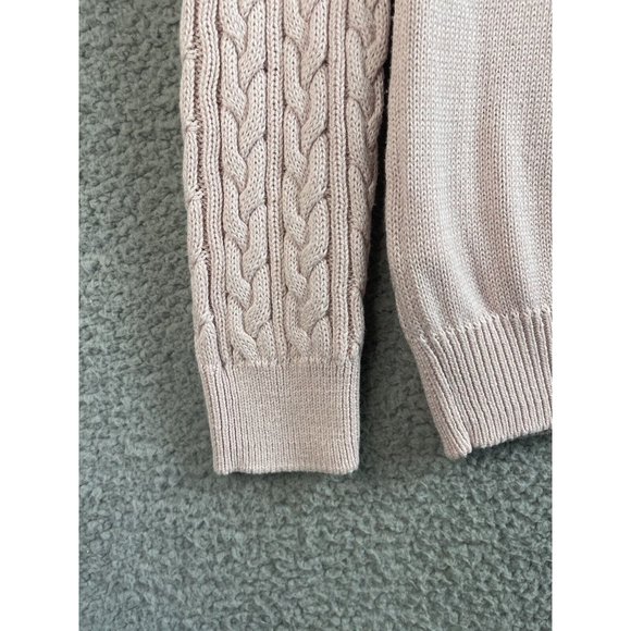 H&M Womens Sweater Size S Pink Cable Knit Pullover Long Sleeve Crew Neck Basic - Picture 4 of 9